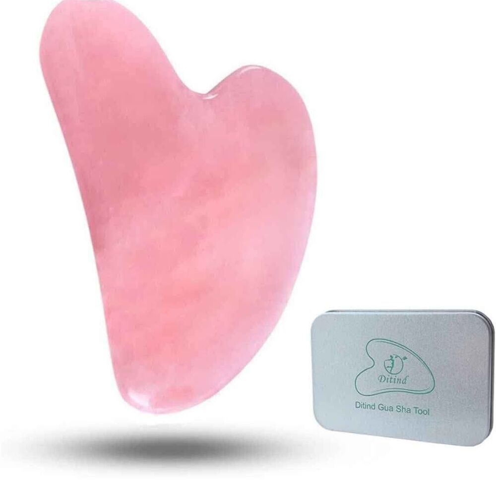 Rena Chris Gua Sha Facial Tools-Ergonomic Rose Quartz Gua Sha for Face Massage